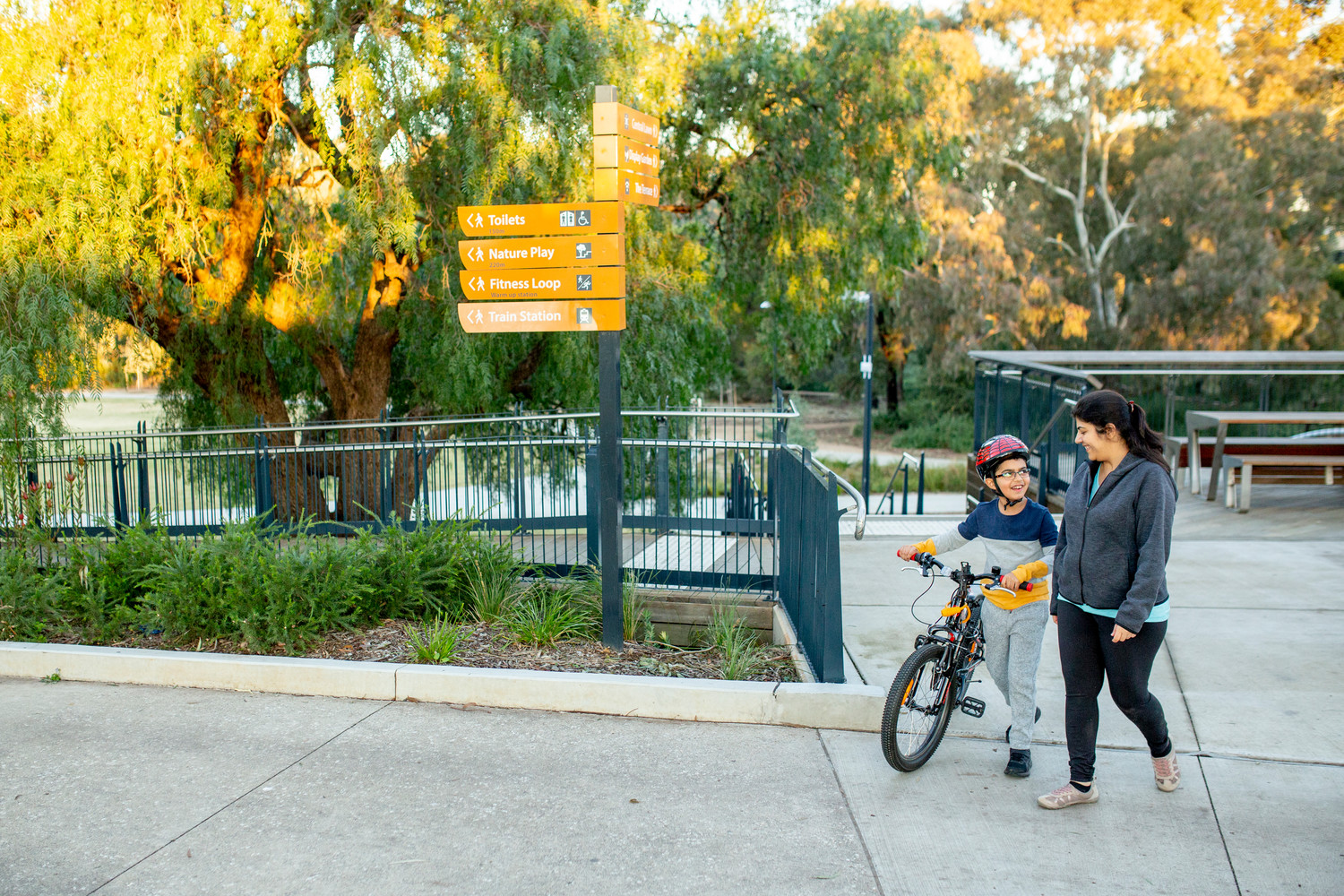 adult and child bike