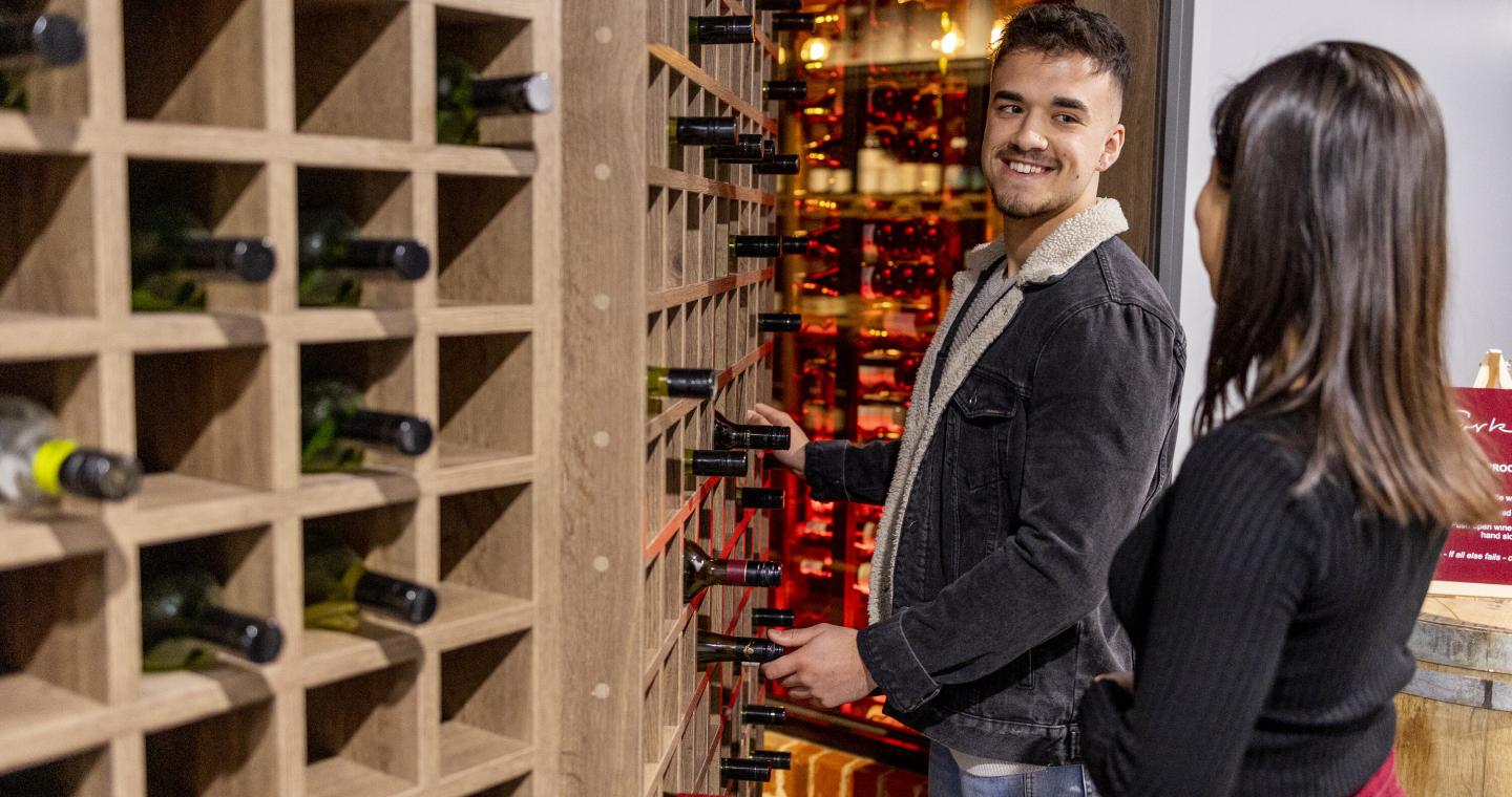 corked wine bar door