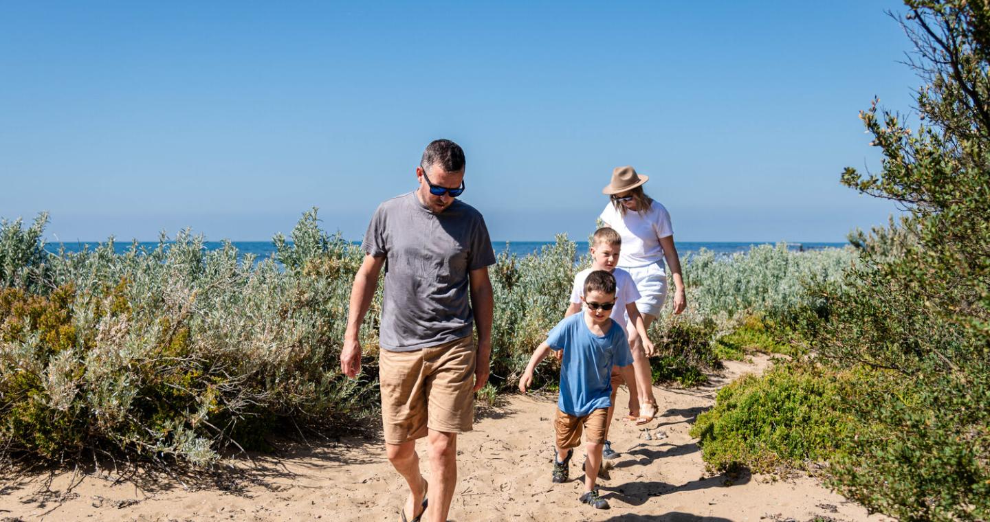 Family at Point Cook Coastal Park  