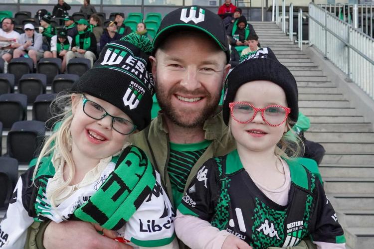 Western United fans supporting the green and black