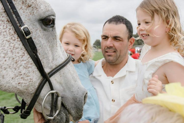 Family with Horse