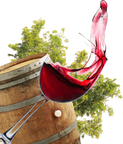 Wine cutout - glass & barrel