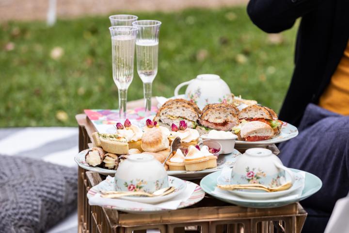 Afternoon tea in an outdoor setting